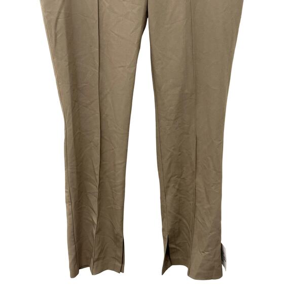 Topshop Crop Pants Slit Ankle Tailored Front Seam Detail Tan/Beige Women's 4 NWT - Picture 3 of 10